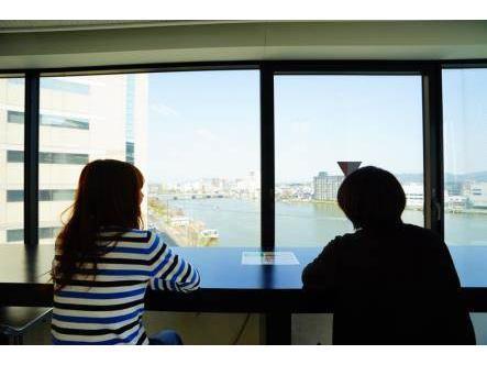 眺めのいい休憩室が自慢です