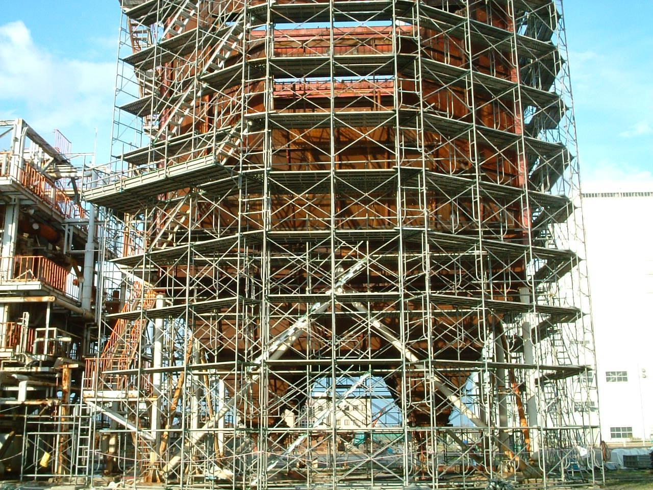 電気集塵機足場仮設工事