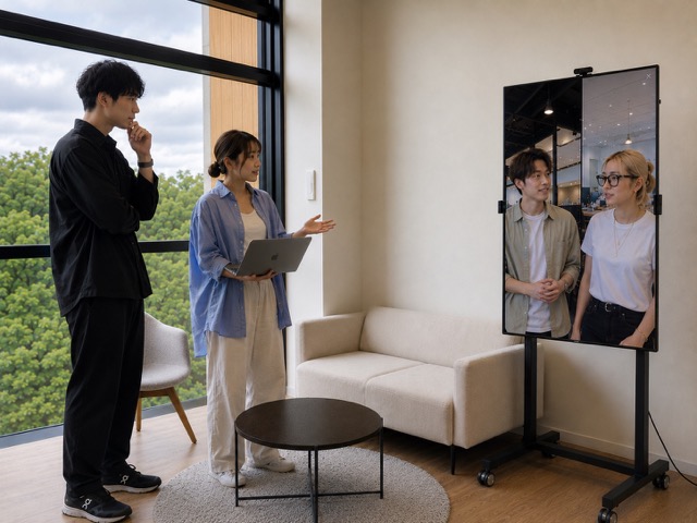 異なる拠点のメンバーとも対面のように話せます